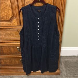 QUINCE Navy Plus European Linen 👗 Dress